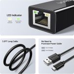 کابل تبدیل Micro USB 2.0 به Ethernet یوگرین مدل 30985 به طول 1 متر