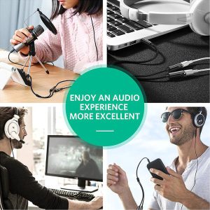 مبدل 1 به 2 صدا 3.5 میلیمتری یوگرین مدل AV141-30620 طول 0.2 متر