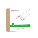 کابل تبدیل USB به لایتنینگ/USB-C/MicroUSB یوگرین مدل 80825-US186 به طول 1 متر