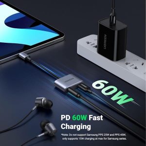 مبدل USB-C به جک 3.5 میلی متر یوگرین مدل CM231-60164