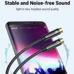 مبدل 1 به 2 صدا 3.5 میلیمتری یوگرین مدل AV141-30620 طول 0.2 متر