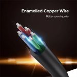 مبدل صدا 1 نر به 2 ماده AUX یوگرین مدل AV134-20816 طول 0.25 متر