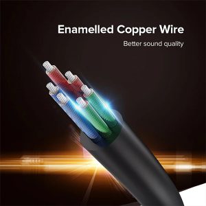 مبدل صدا 1 نر به 2 ماده AUX یوگرین مدل AV134-20816 طول 0.25 متر