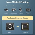 کابل USB-C پرینتر یوگرین مدل US241-50446 طول 2 متر