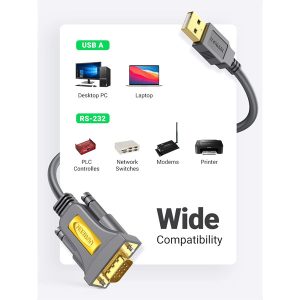 کابل USB.2 به DB9-RS232 یوگرین مدل CR104-20201 طول 1.5 متر