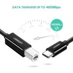 کابل USB-C پرینتر یوگرین مدل US241-50446 طول 2 متر